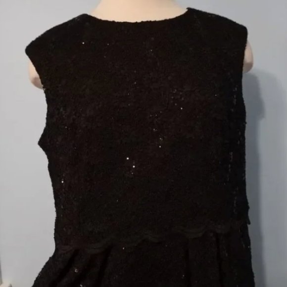NEW R&M Richards Sequined Lace Midi Dress BLACK SZ 16 - Picture 4 of 12